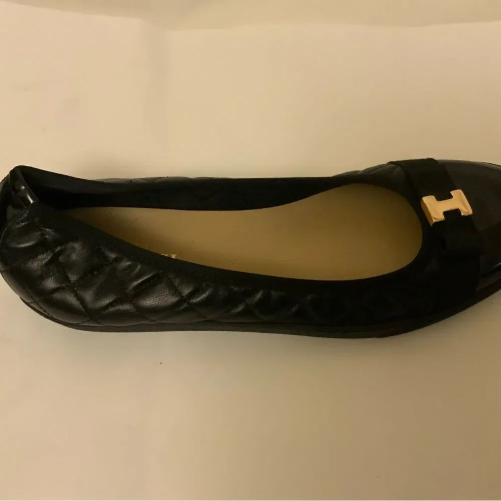 Sesto Meucci Made in Italy Women Flats Ballet quilted gold accent Shoes 10 M